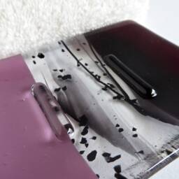 Fused Glass Soap Dish in Deep Plum By Bprdesigns - thumbnail 3