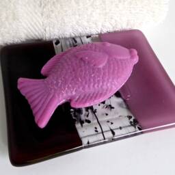 Fused Glass Soap Dish in Deep Plum By Bprdesigns - thumbnail 4