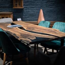 Epoxy Table, Custom Dining Room Live Edge Kitchen Table - thumbnail 2