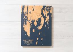 Boothbay Harbor, Maine Map - Engraved Wood Coastal Chart Wall Art Sign, Beach Home Decor Nautical Print, Unique Personalized Family Gift - thumbnail 1