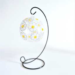 Hand Painted Daisy Glass Candle Holder Unique Home Decor Gift - thumbnail 2
