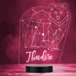 3D Style Geometric Bear Personalised Gift Colour Changing Led Lamp Night Light - thumbnail 1
