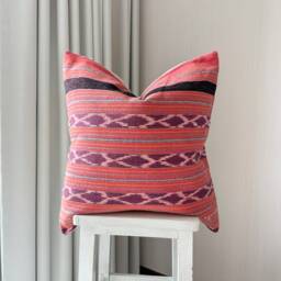 Handwoven Cotton Pillow Cover Tribal Bohemian Decor - 20 Inches - thumbnail 2