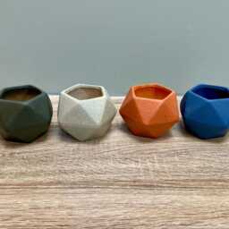 Ceramic Geometric Plant Pots/Indoor Contemporary Modern Planters Desktop Pot Office Home Decor Gift Idea - thumbnail 2