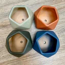 Ceramic Geometric Plant Pots/Indoor Contemporary Modern Planters Desktop Pot Office Home Decor Gift Idea - thumbnail 3