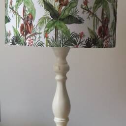 Monkey Jungle Drum Lampshade Sepia Retro Style - thumbnail 2