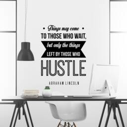 Abraham Lincoln Hustle Inspirational Motivational Wall Decal Quote Art For Home Living Room Office Decor Decorations 23x17 Inches - thumbnail 2