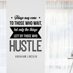 Abraham Lincoln Hustle Inspirational Motivational Wall Decal Quote Art For Home Living Room Office Decor Decorations 23x17 Inches - thumbnail 1