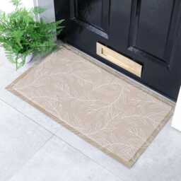 Mocha Leaf Pattern Doormat Recycled PVC, Anti-Slip - 70 X 40cm - thumbnail 1