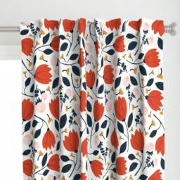 Floral Curtain Panel - Nature Botanical Wildflowers Garden Custom Summer Medley Jumbo By Beshkakueser - thumbnail 1