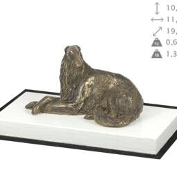Borzoi, Russian Wolfhound, Dog On White Wooden Base Statue, Limited Edition, Artdog - thumbnail 4