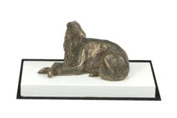 Borzoi, Russian Wolfhound, Dog On White Wooden Base Statue, Limited Edition, Artdog - thumbnail 1