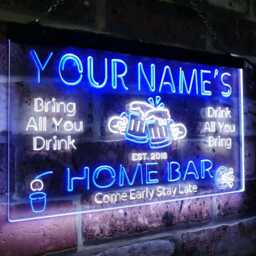 Custom Home Bar Neon Sign - Personalized Led Light Decor Man Cave Wall Art Bring Your Own Beer Lovers Gift St6-P1-Tm - thumbnail 3