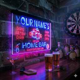 Custom Home Bar Neon Sign - Personalized Led Light Decor Man Cave Wall Art Bring Your Own Beer Lovers Gift St6-P1-Tm - thumbnail 2