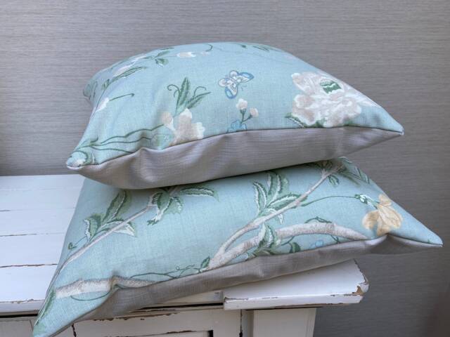 Hand Made Hollow Fibre Cushion & Cover - Laura Ashley Harewood Green - image 1