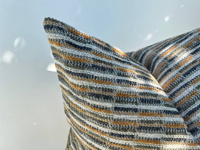 Woven Earthy Tones Striped Pillow Cover, Boho Chic Cushion 22x22, Pastel Lumbar Throw For Couch 12x20, Living Room Gift - image 1