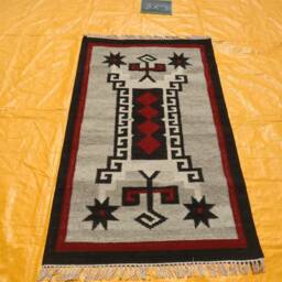3x5 Ft Handwoven Wool Navajo Rug Southwestern Pattern Native American Style Home Decor Housewarming Mexican Christmas Item - thumbnail 1