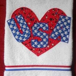 Patriotic Kitchen Or Bathroom Hand Towel Heart Usa - thumbnail 3