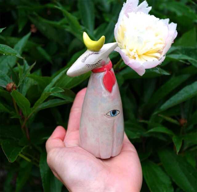 "Handmade Ceramic Sculpture ""Moon Spirit" - image 1