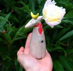 "Handmade Ceramic Sculpture ""Moon Spirit" - thumbnail 1