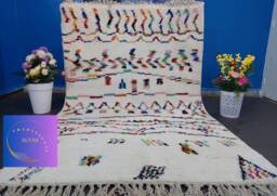 Handmade Beni Ourain Rug 5x8 Ft Colorful Moroccan Wool