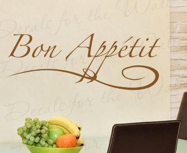 Bon Appetit French Kitchen Dining Room Home Large Wall Decal Decorative Vinyl Lettering Decoration Quote Sticker Graphic Art Decor Ki11 - image 1