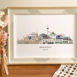 Brighton Skyline Print, Cityscape, Wall Art, Gift, Illustration, Poster, Travel Art - thumbnail 3