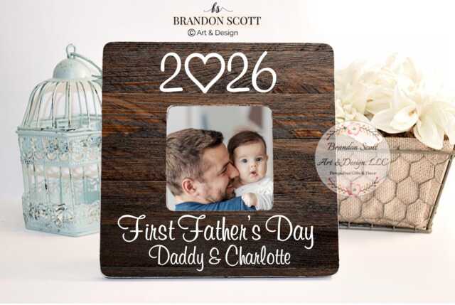 Personalized First Father's Day Picture Frame Custom Daddy Gift, 1st Father's Day, First Day Gift, Daddy & Me - image 1