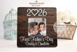 Personalized First Father's Day Picture Frame Custom Daddy Gift, 1st Father's Day, First Day Gift, Daddy & Me - thumbnail 1