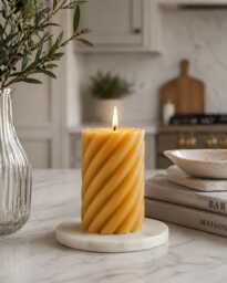 Spiral Beeswax Candle Twisted Sculptural Pillar Handmade Honeycomb Centerpiece Minimalist Housewarming Decorative Decoration Tablescape - thumbnail 1