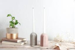 Concrete Arch Candlestick Holder - Modern & Elegant Home Decor - thumbnail 1