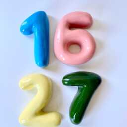 Handmade Custom Ceramic Numbers -Personalized Bubble House - thumbnail 3