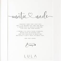 Auntie & Uncle Poem From Bump A4 Or A5 Print, Pregnancy Announcement, To Be Gift, Christmas Gift, Reveal - thumbnail 1
