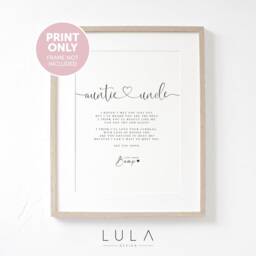 Auntie & Uncle Poem From Bump A4 Or A5 Print, Pregnancy Announcement, To Be Gift, Christmas Gift, Reveal - thumbnail 2
