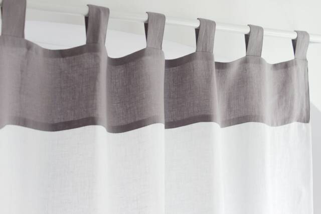 Tab Top Linen Curtain, Sheer White Burlap, Custom Drapes - image 1