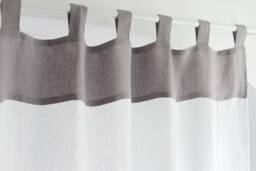Tab Top Linen Curtain, Sheer White Burlap, Custom Drapes