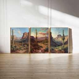 Set Of 3 Arizona Posters, Prints, Travel Wall Art Set, Desert Landscape Southwest - thumbnail 2
