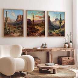 Set Of 3 Arizona Posters, Prints, Travel Wall Art Set, Desert Landscape Southwest - thumbnail 4