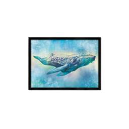 Humpback Whale Art Print Poster Wall Decor Framed Mounted Watercolour Pencil Drawing Frame Sea Orca Dolphin Ocean Nature Planet Earth A3 A2 - thumbnail 2