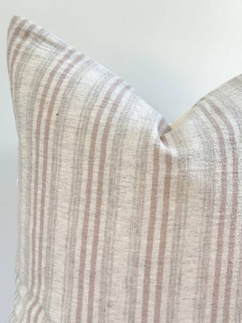 Gray Striped Pillow Cover - image 1
