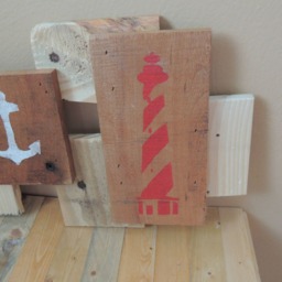 Nautical Beach Rustic Wood Wall Art Sailboat Lighthouse Ocean Lake Pallet Home Decor - thumbnail 2
