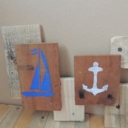 Nautical Beach Rustic Wood Wall Art Sailboat Lighthouse Ocean Lake Pallet Home Decor - thumbnail 3