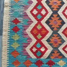 Kilim Rug Multicolour, Handmade Artisan Afghan Turkish Scandinavian Navajo Bohemian Flatweave Natural Wool 120x89 cm - thumbnail 2