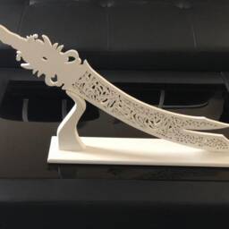 Kalma Shahada Sword Wooden White With Stand - thumbnail 3