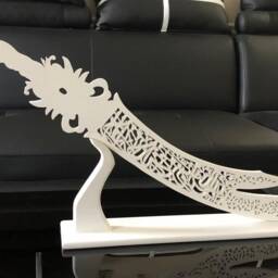 Kalma Shahada Sword Wooden White With Stand - thumbnail 2