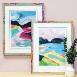 Colourful Picture Frame, Quirky Distressed Wooden Photo Custom Size, Handmade Paint Splash - thumbnail 2