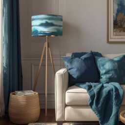 Voyage Maison Fjord Cobalt Drum Lampshade - Blue Abstract Design - thumbnail 2