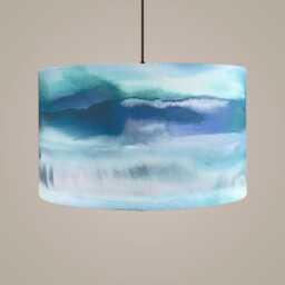 Voyage Maison Fjord Cobalt Drum Lampshade - Blue Abstract Design - thumbnail 3