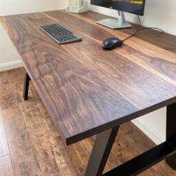 Solid American Black Walnut Desk Top - Diy For Sit Stand Dark Wood Computer Custom Handmade Table - thumbnail 3