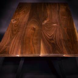 Solid American Black Walnut Desk Top - Diy For Sit Stand Dark Wood Computer Custom Handmade Table - thumbnail 4